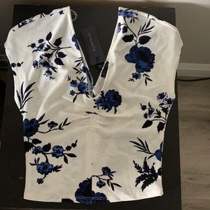 V neck flutter sleeve top